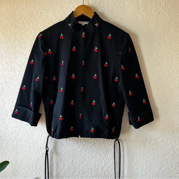 St John Sport Collection by Marie Gray Cherry Zip Jacket - Picture 3 of 8